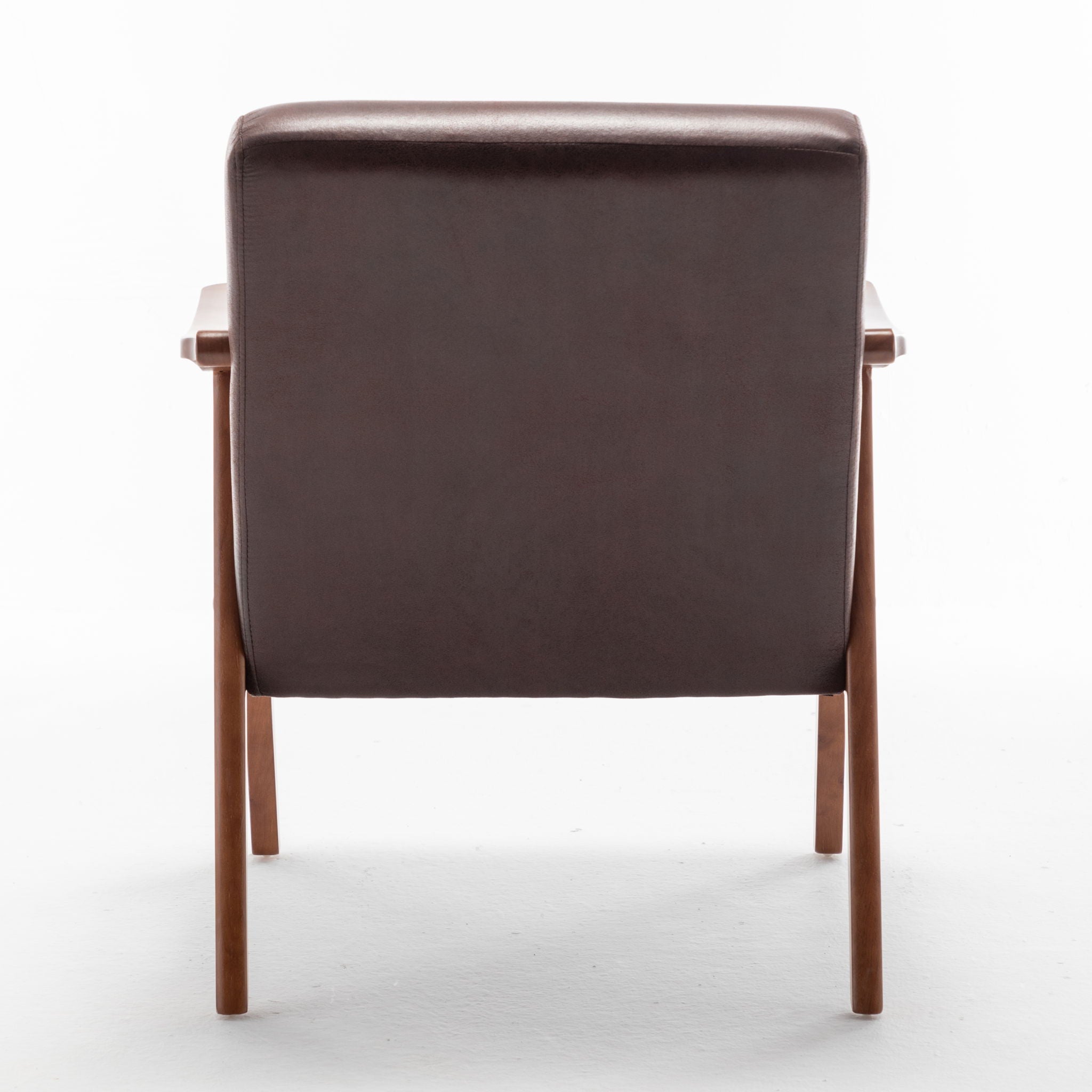 Mid Century Modern Accent Chair With Solid Wood Frame And Extra Thick Backrest