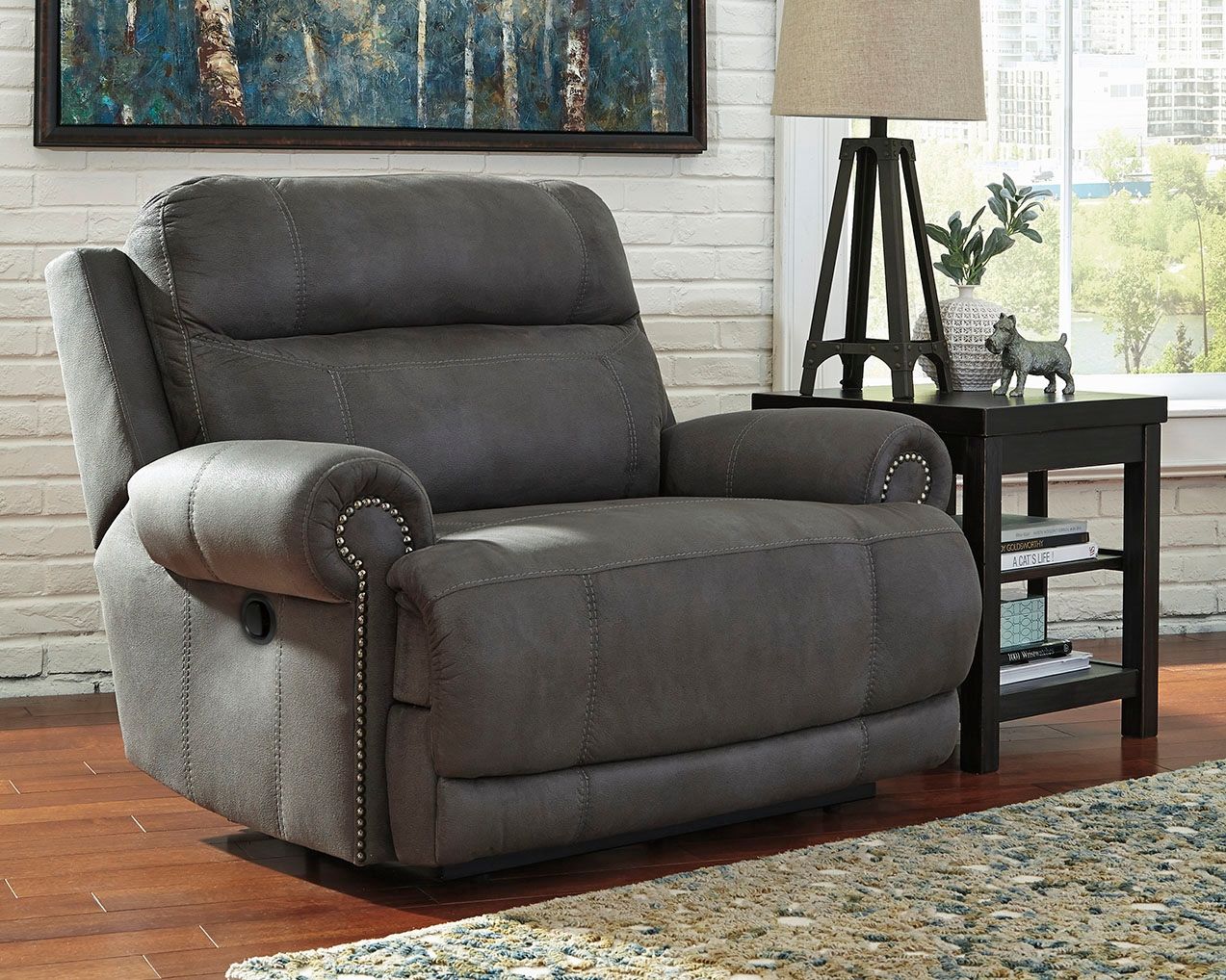 Ashley Furniture Austere - Gray - Zero Wall Recliner | Meri Furniture
