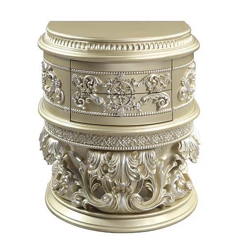 ACME Vatican - Nightstand - Champagne Silver Finish | Meri Furniture