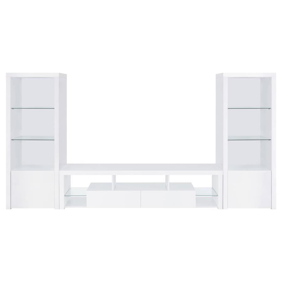 Jude - 3 Piece TV Entertainment Center - White High Gloss