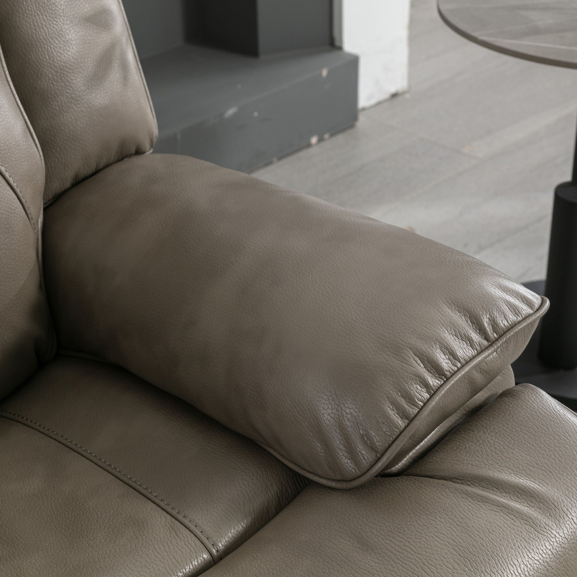 2 Seater Home Theater Recliner Manual Recliner Chair With A LED Light Strip Two Cup Holders And A Storage Box For Living Room