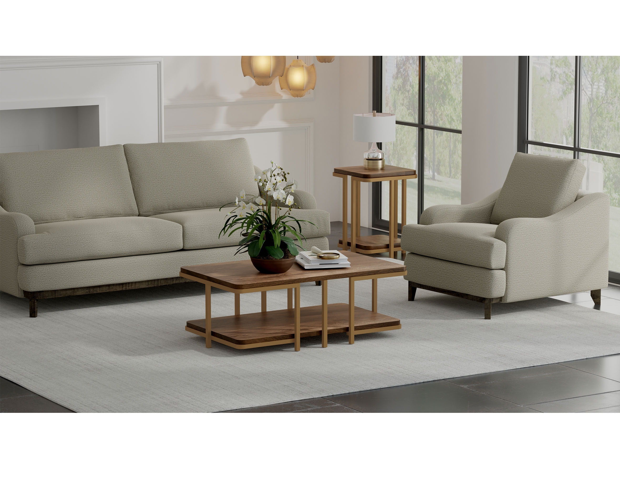 International Furniture Direct Alfa - Sofa - Almond Gray | Meri Furniture