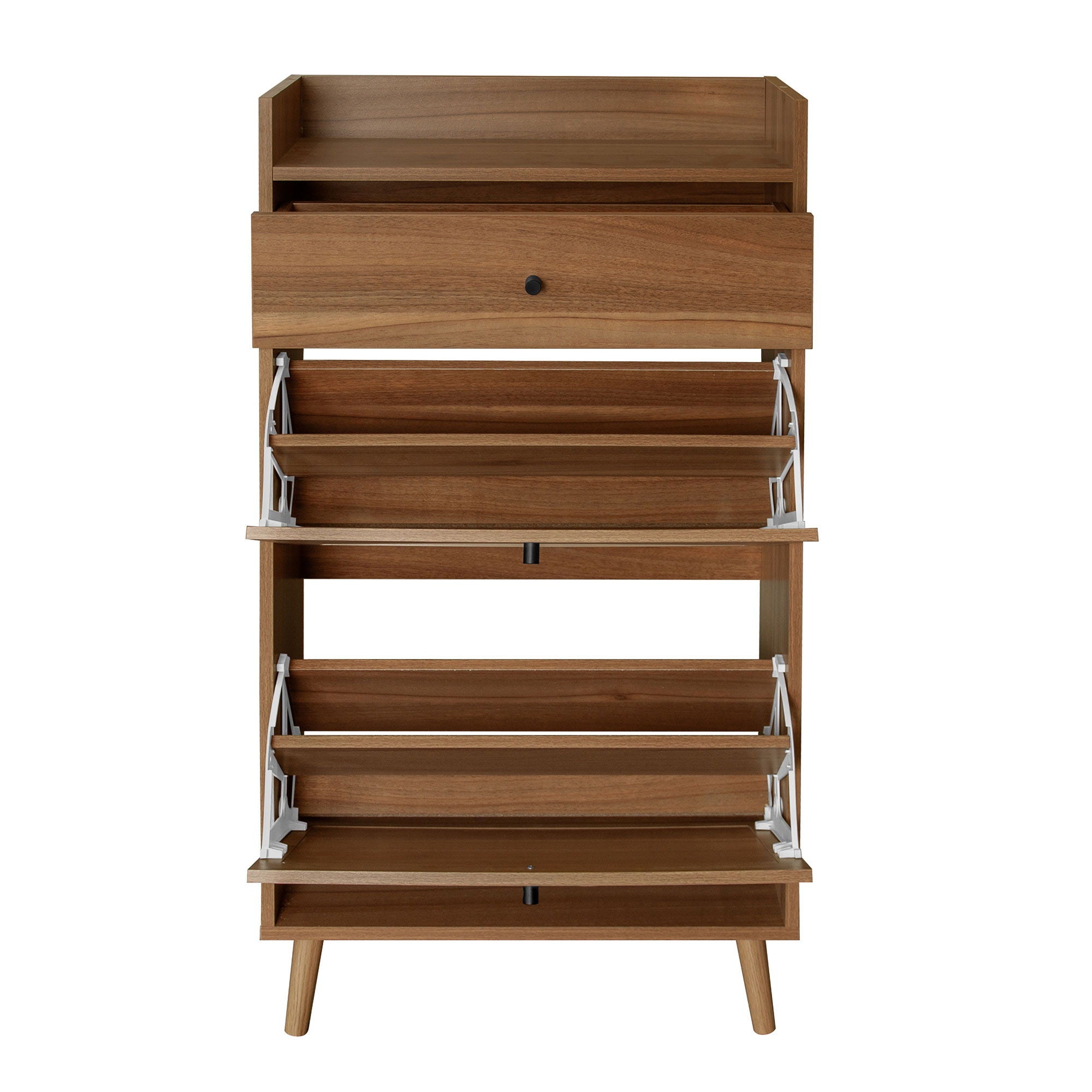 Allen - Rattan 2 Door 1 Drawer Cabinet Shoe Rack For Entrance