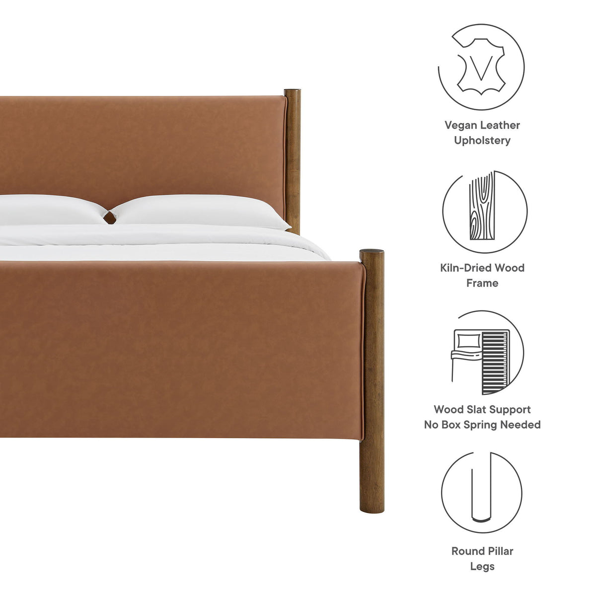 Maven Queen Size Vegan Leather Upholstered Platform Bed by Modway