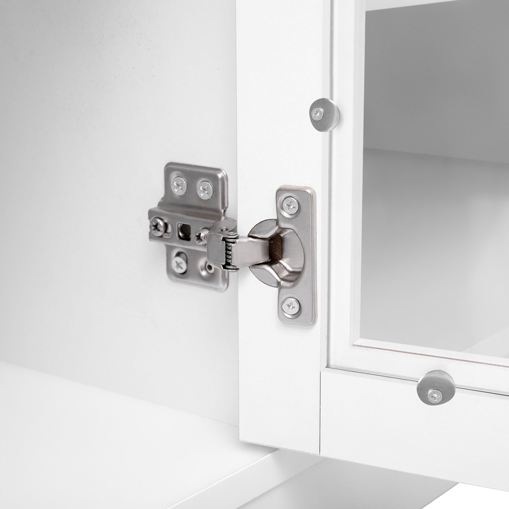 Wall Unit Entertainment Center With Bookshelves For TVs Up To 80", Tempered Glass Doors And Adjustable Shelves