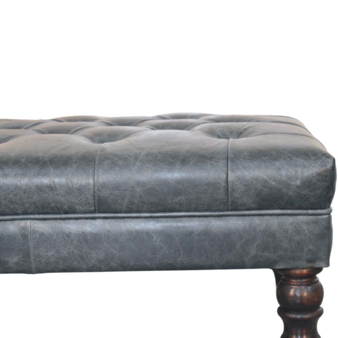 Buffalo - Leather Ottoman With Castor Legs