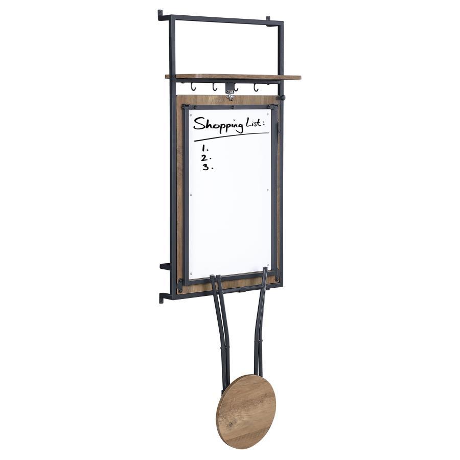 Coaster Fine Furniture Riley - Foldable Whiteboard Wall Desk With Stool - Rustic Oak | Meri Furniture