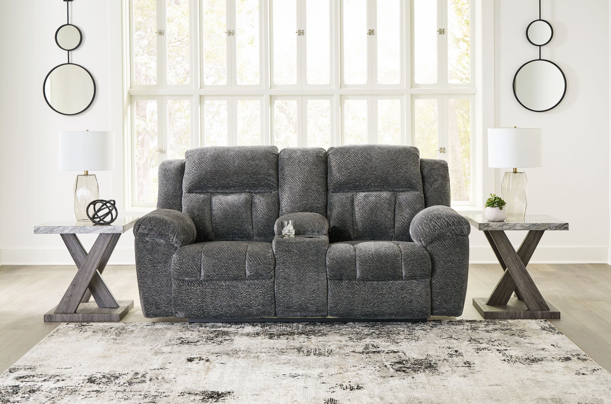 Signature Design by Ashley® Frohn - Dbl Reclining Loveseat With Console | Meri Furniture