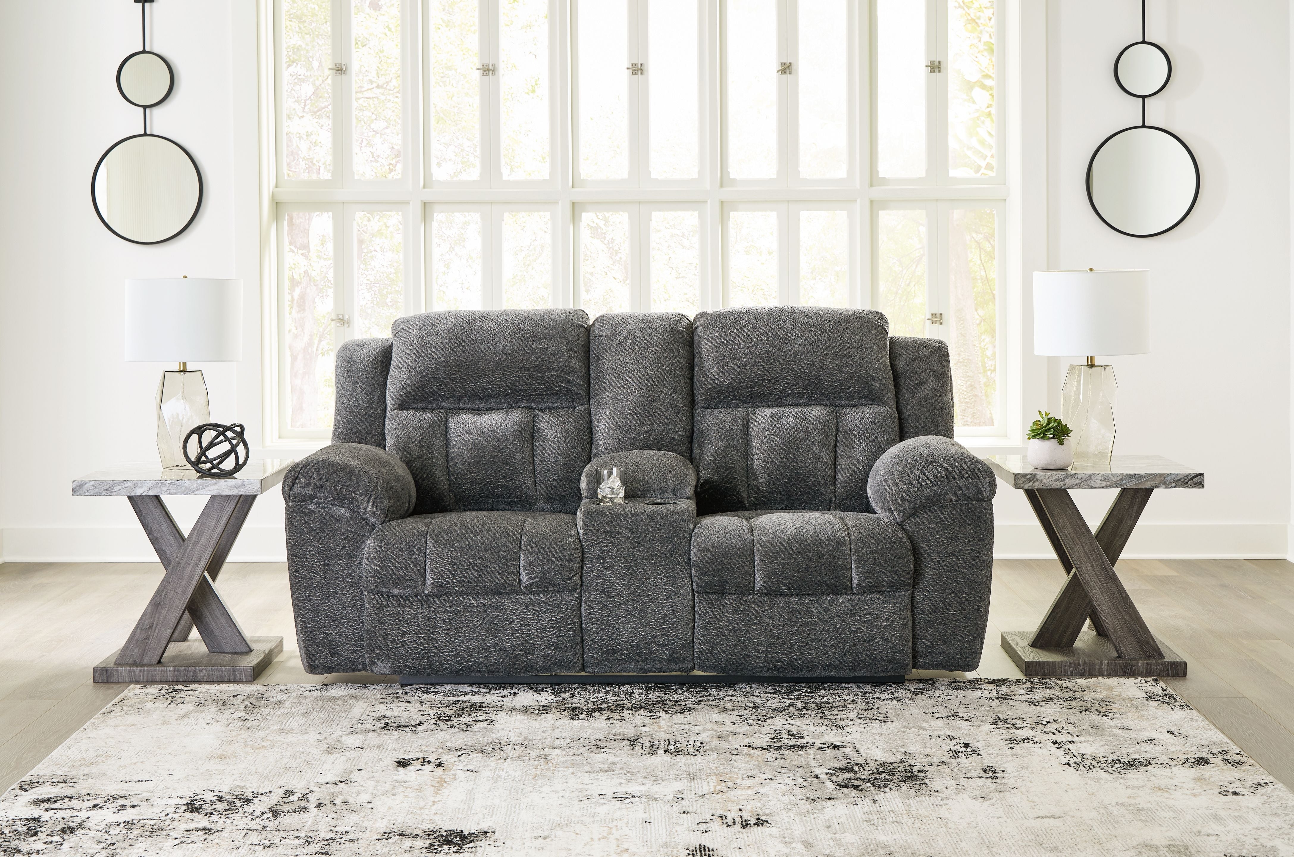 Signature Design by Ashley® Frohn - Dbl Reclining Loveseat With Console | Meri Furniture