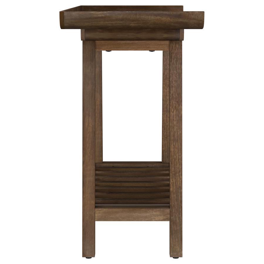 Ornelas - Console Table With Slatted Shelf - Mango Brown