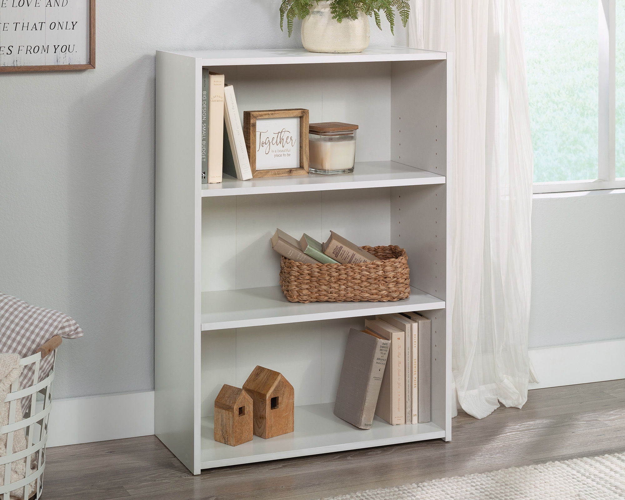 3-Shelf Bookcase Soft White