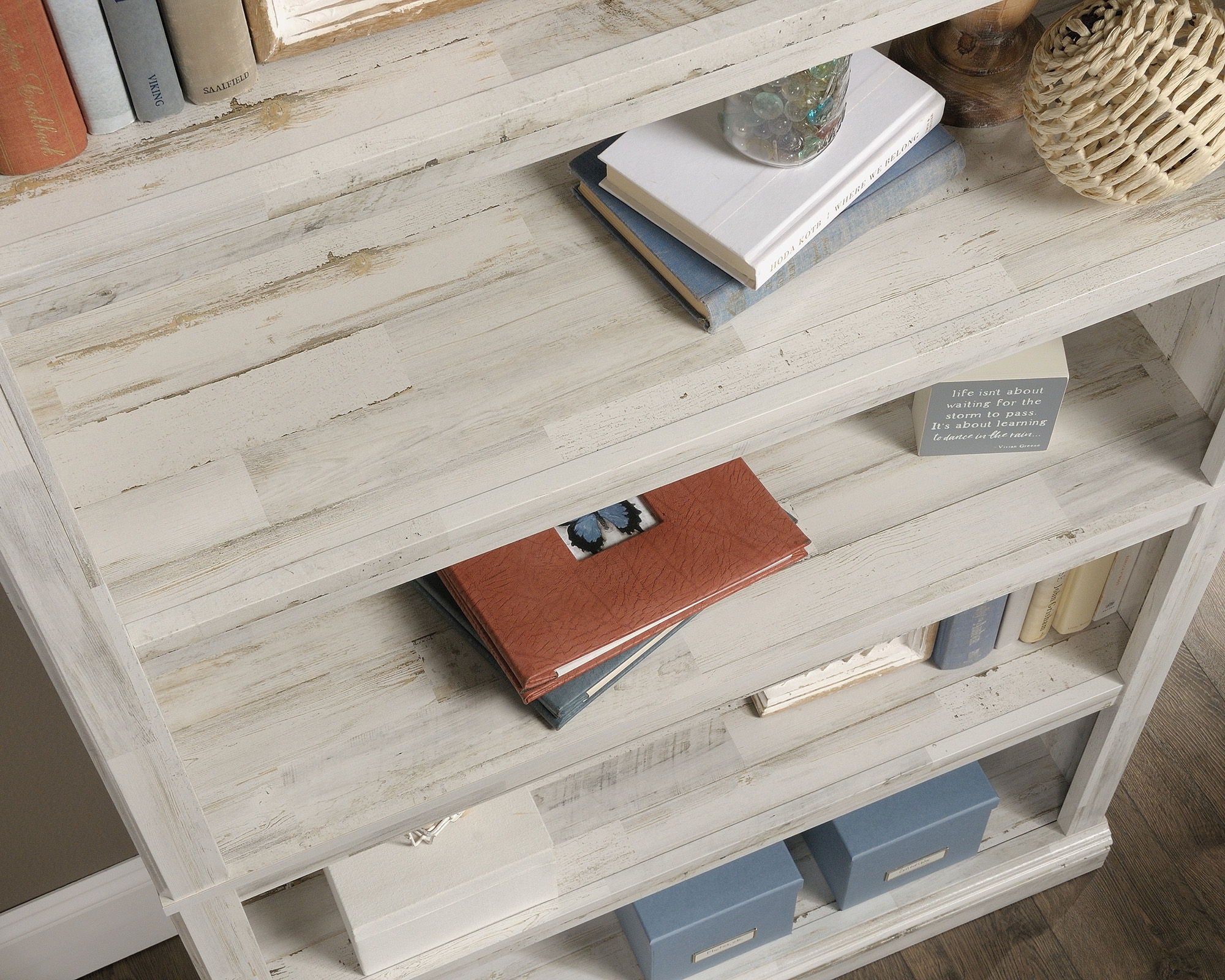 5-Shelf Bookcase in White Plank