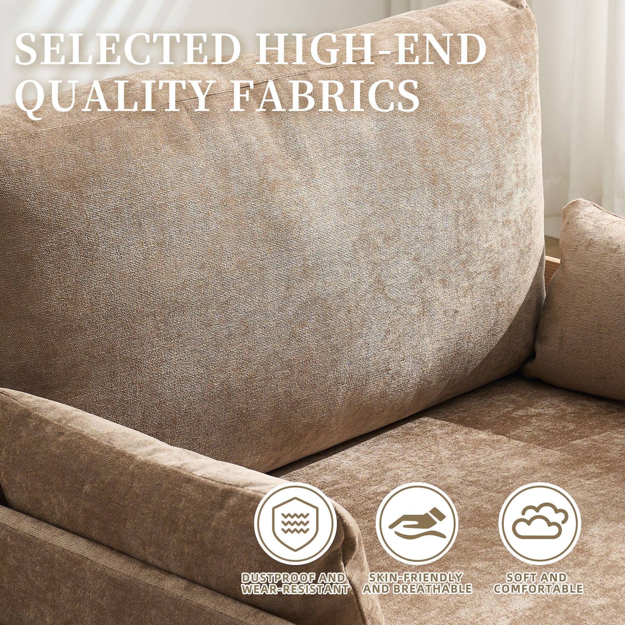 Mid Century Modern Foldable Sofa Bed, 3 In 1 Convertible Sleeper With 3 Pillows