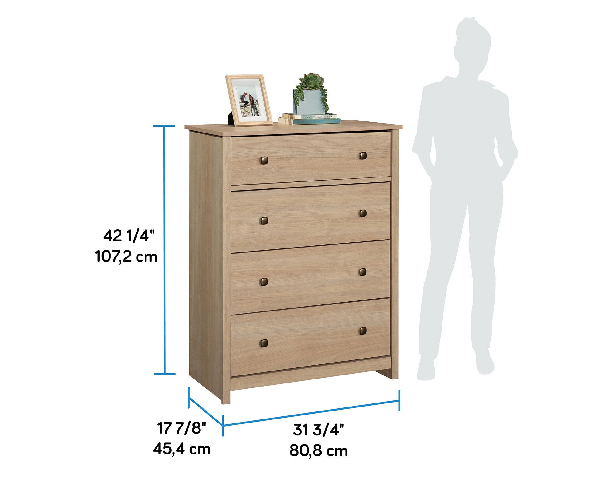 4-Drawer Bedroom Chest in Harvest Walnut