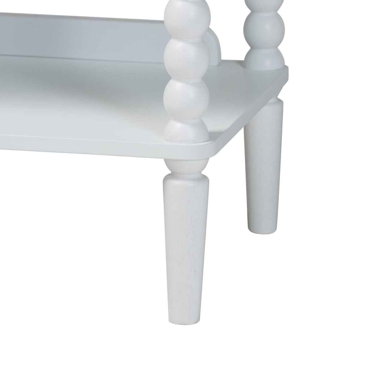 Lucera Bobbin Display Shelf - 5-Tier Open Frame Vertical Bookcase with Spindle Posts for Living Room or Office, White
