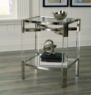Ashley Furniture Chaseton - Clear / Silver Finish - Accent Table | Meri Furniture