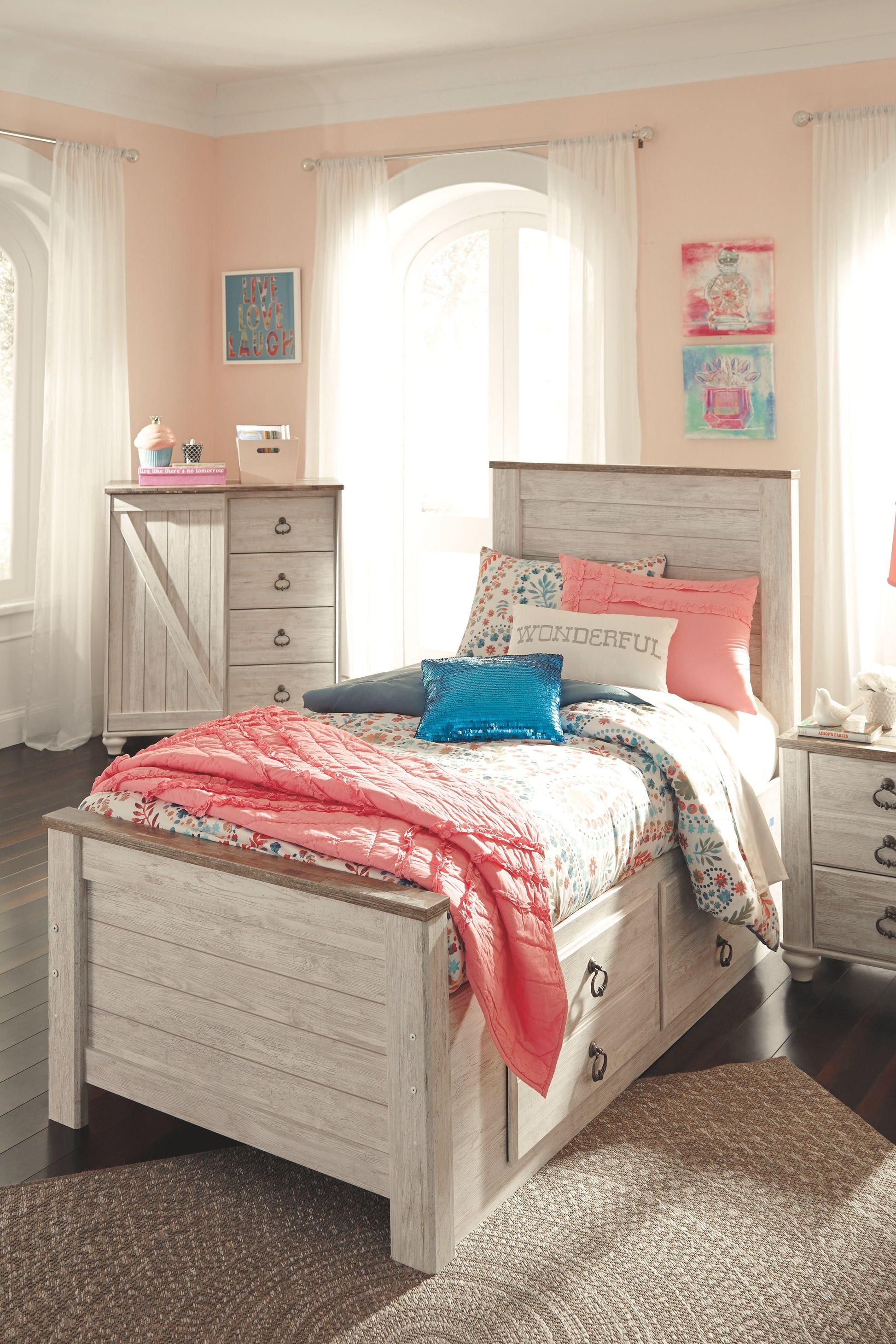 Signature Design by Ashley® Willowton - Panel Bed | Meri Furniture