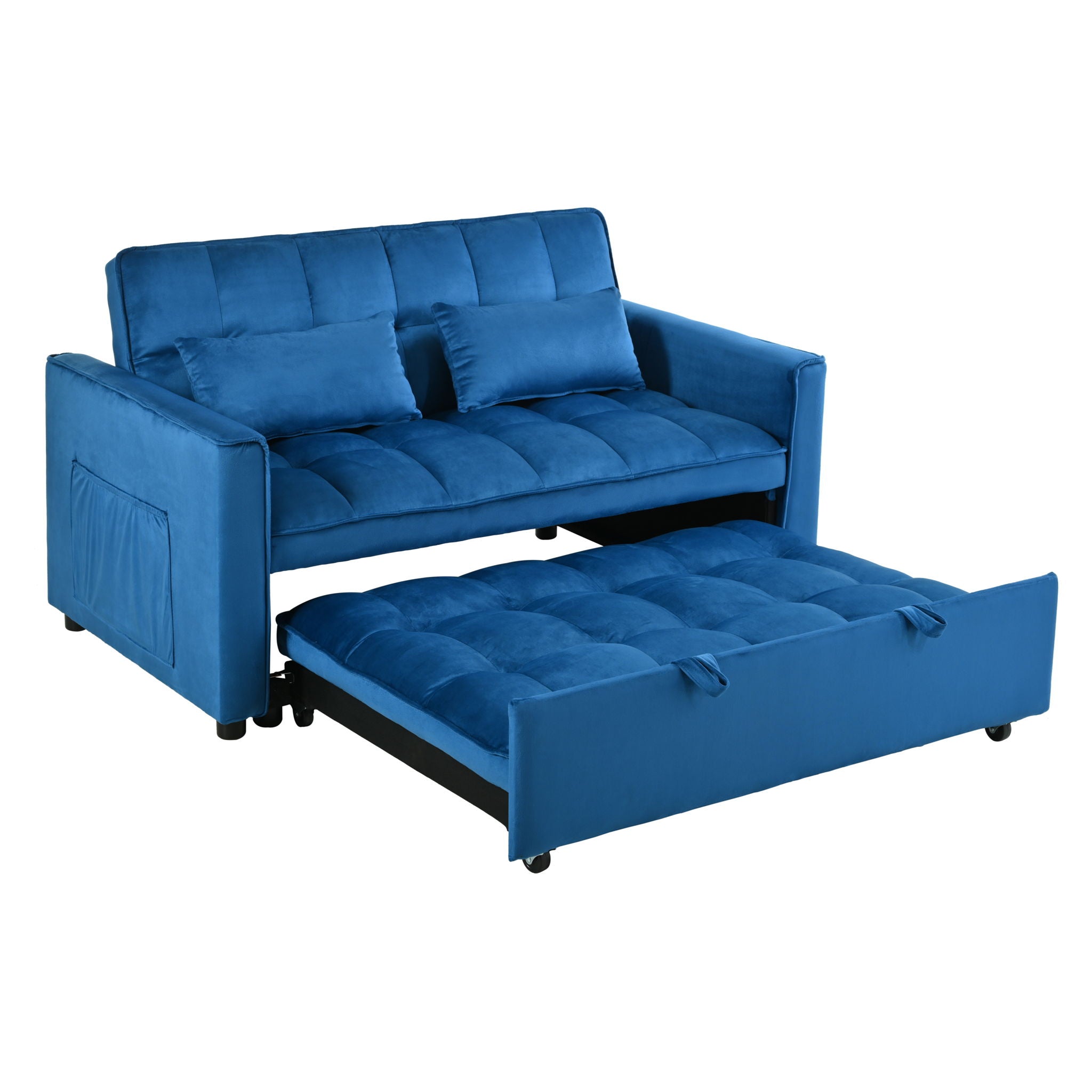 3 In 1 Pull Out Couch Convertible Sofa Bed With Reclining Backrest