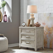 Liberty Furniture Belmar - 3 Drawer Nightstand - Washed Taupe | Meri Furniture