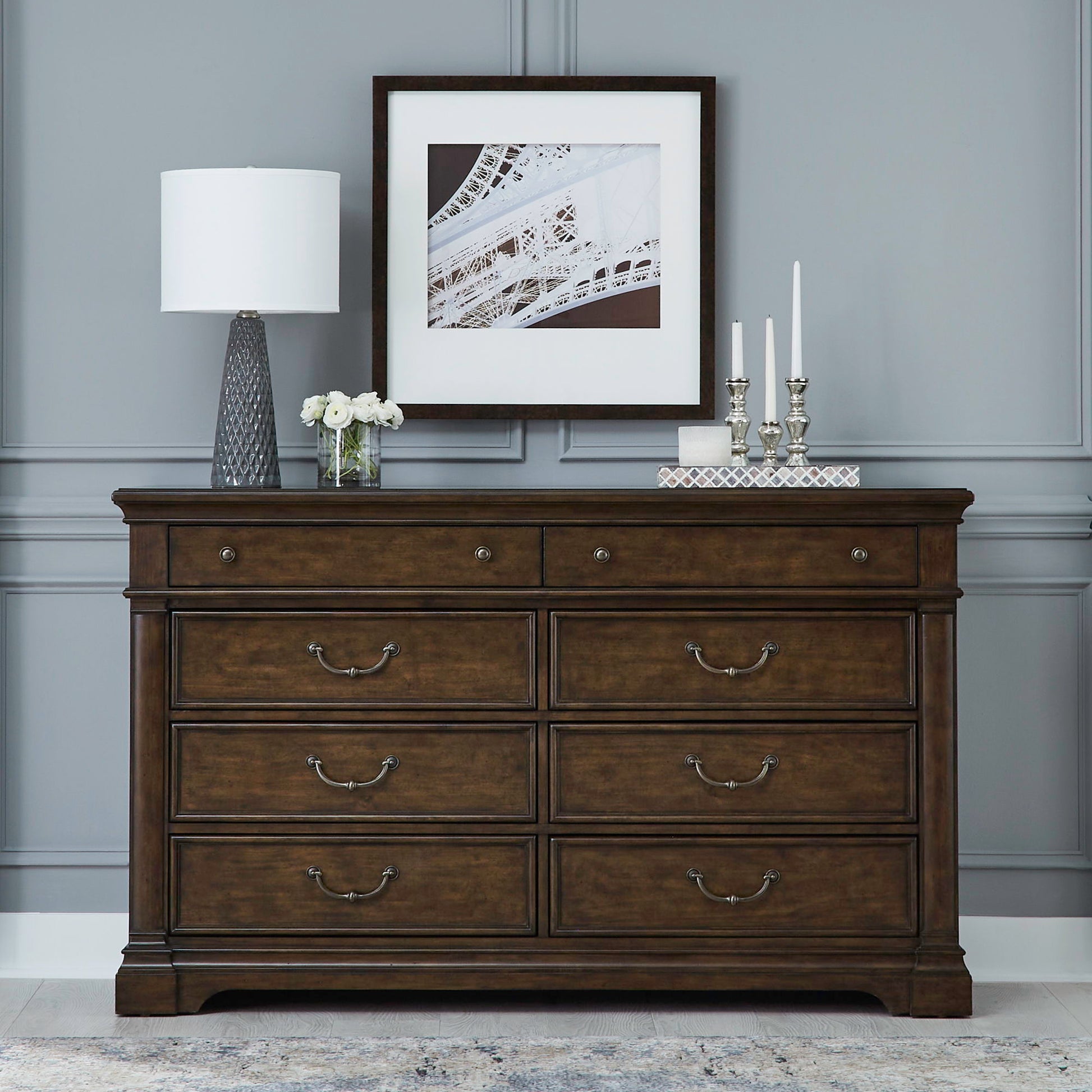 Liberty Furniture Arden Road - 8 Drawer Dresser - Satin Cherry | Meri Furniture