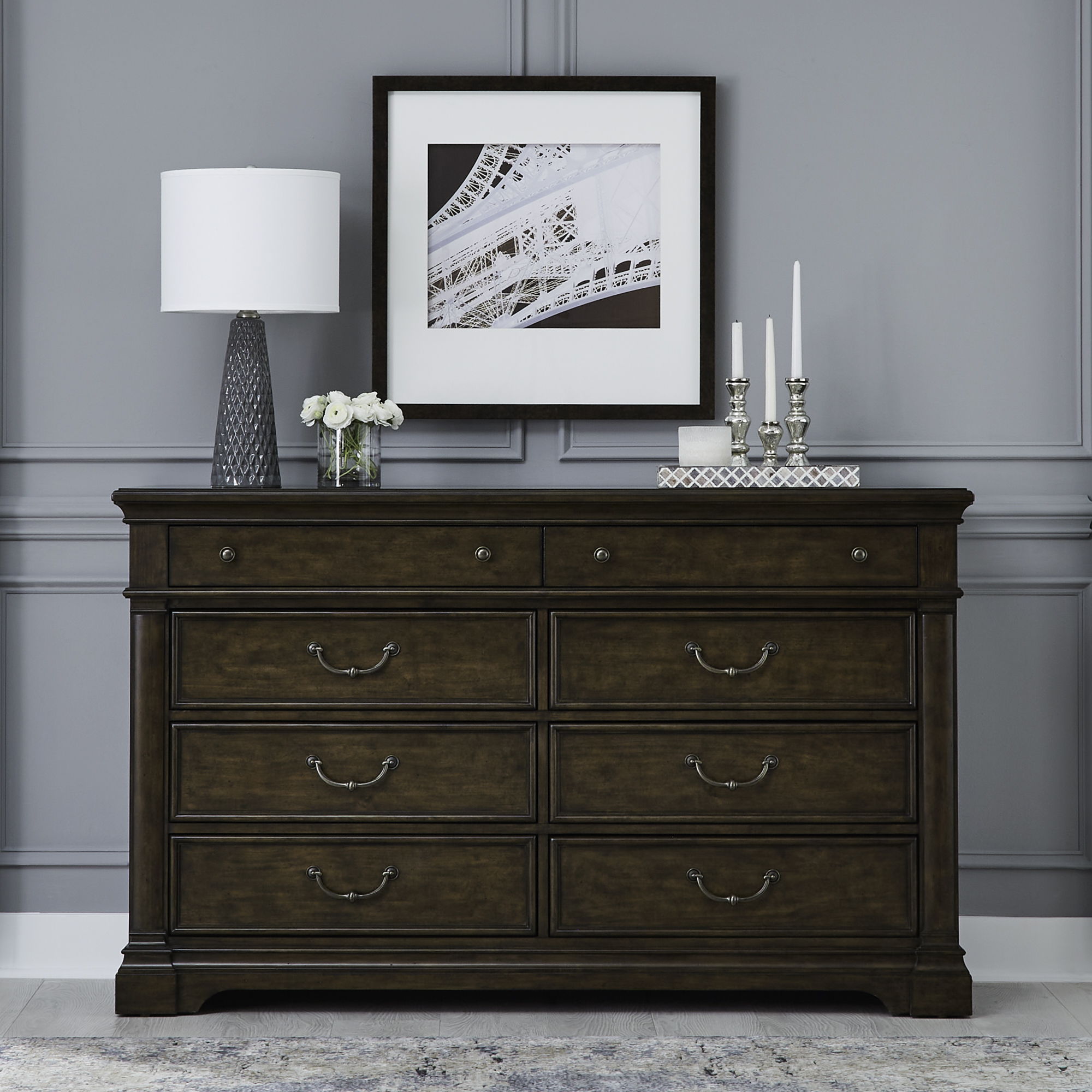 Liberty Furniture Arden Road - 8 Drawer Dresser - Satin Cherry | Meri Furniture