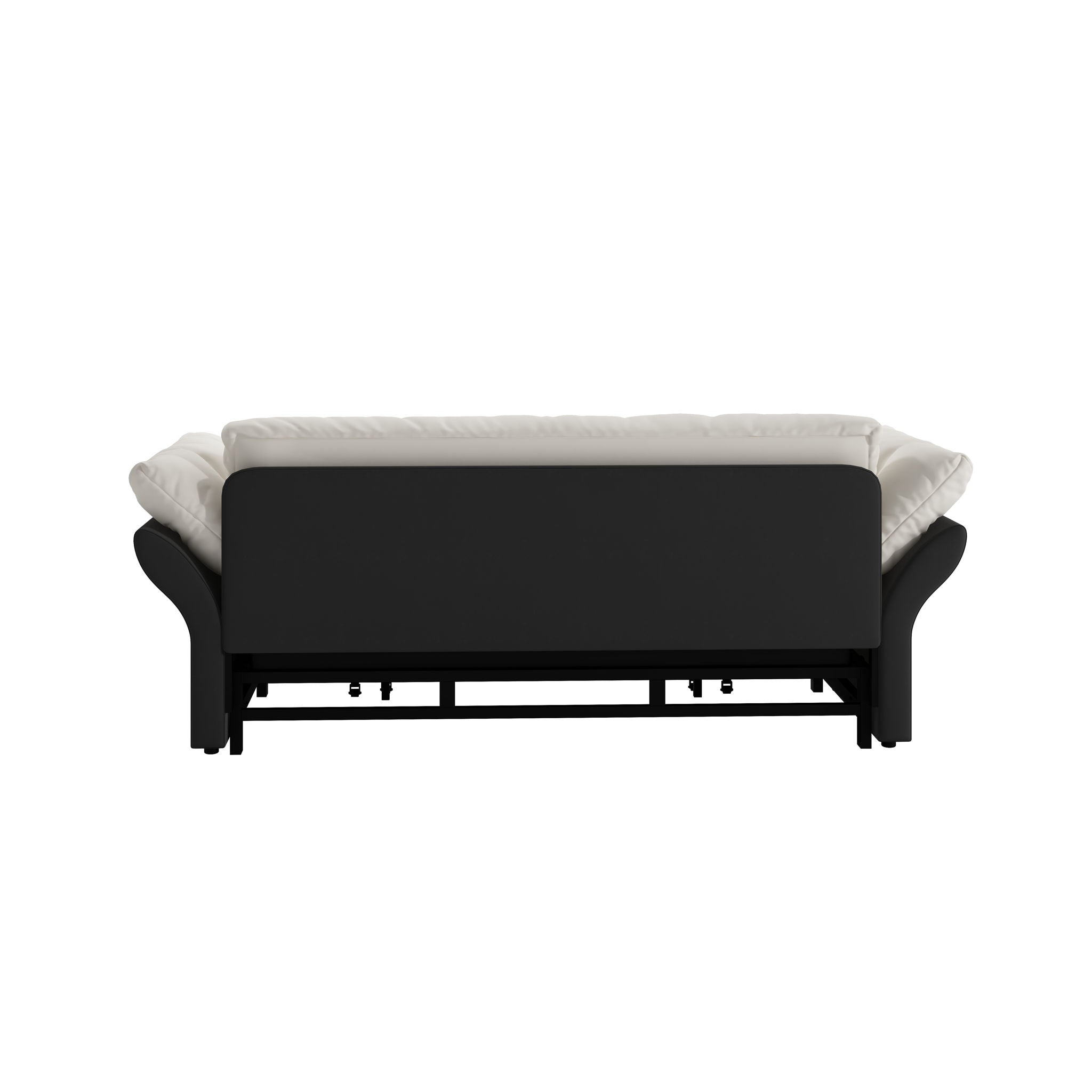 Queen Pull Out Sofa Bed, 3 In 1 Convertible Sleeper Tufted With 2 Soft Pillows