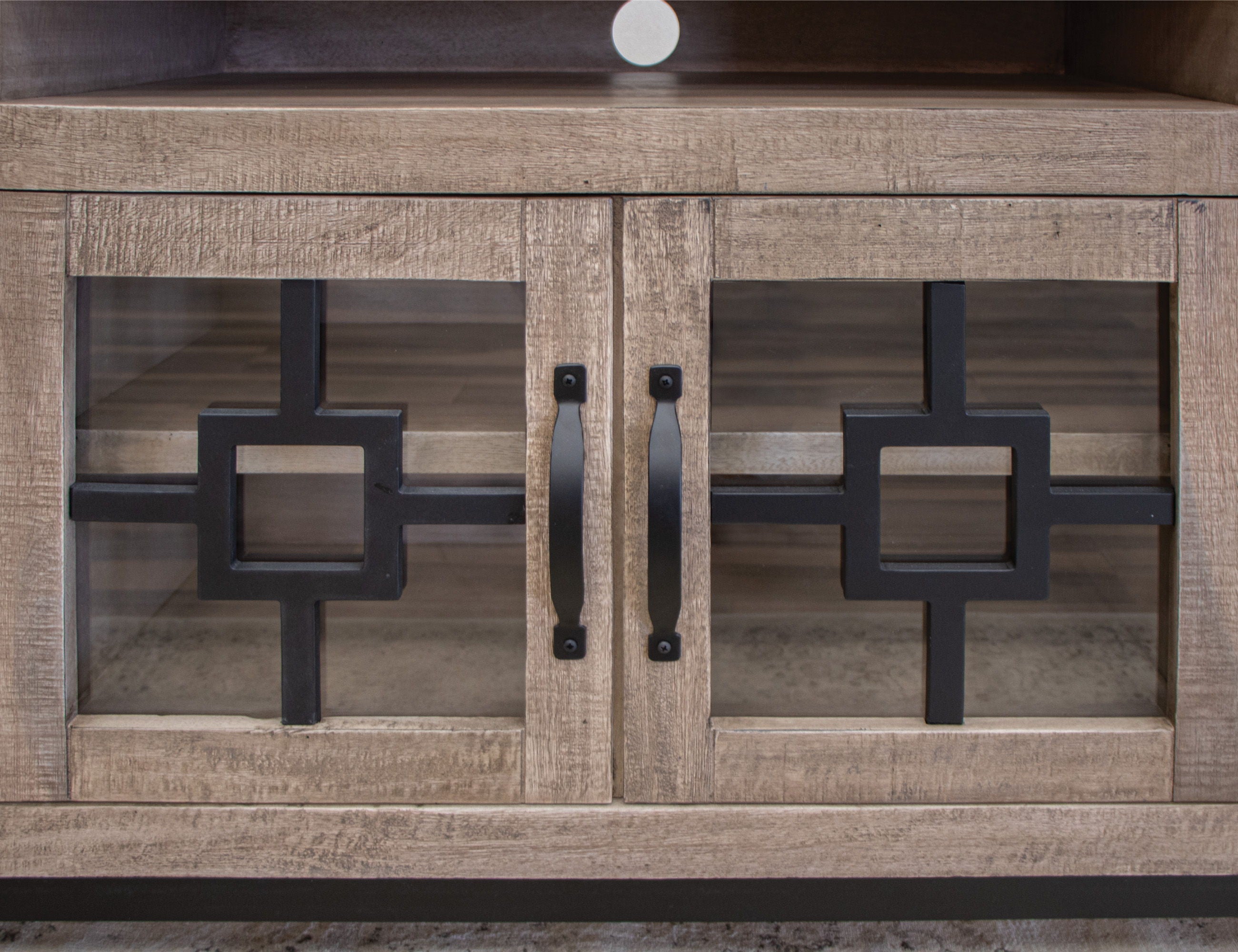 International Furniture Direct Blacksmith - TV Stand - Truffle Brown / Oil Black | Meri Furniture