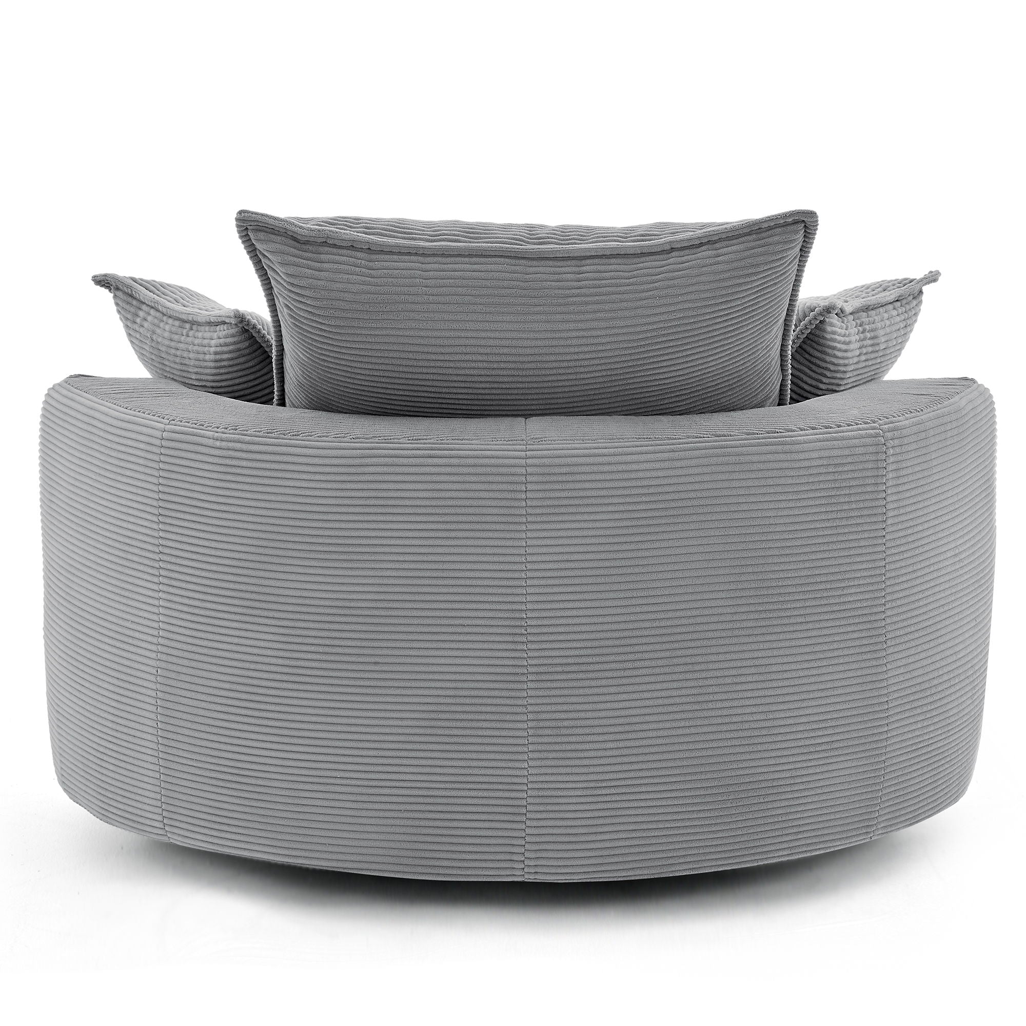 360° Swivel Accent Barrel Chair With Dual Layer Cushion And 3 Removable Pillows