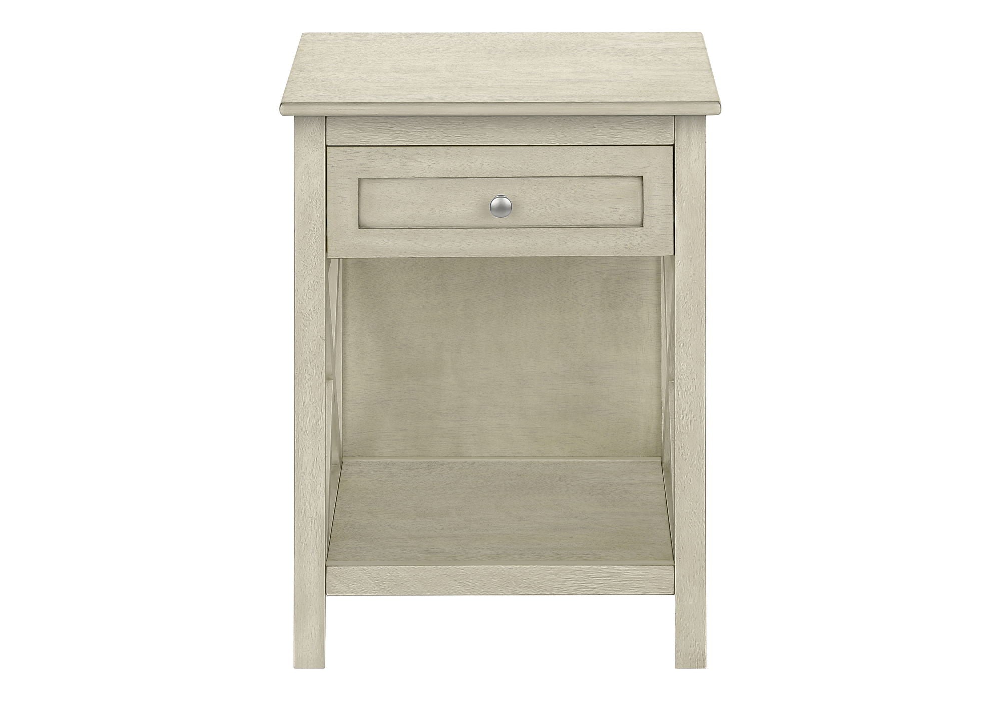 Accent End Table, 2 Tier, Storage Drawer, Transitional Style