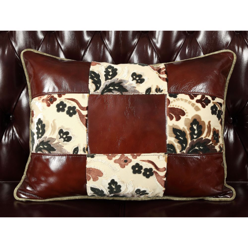 ACME Forsythia - Sofa - Espresso Top Grain Leather Match & Walnut | Meri Furniture