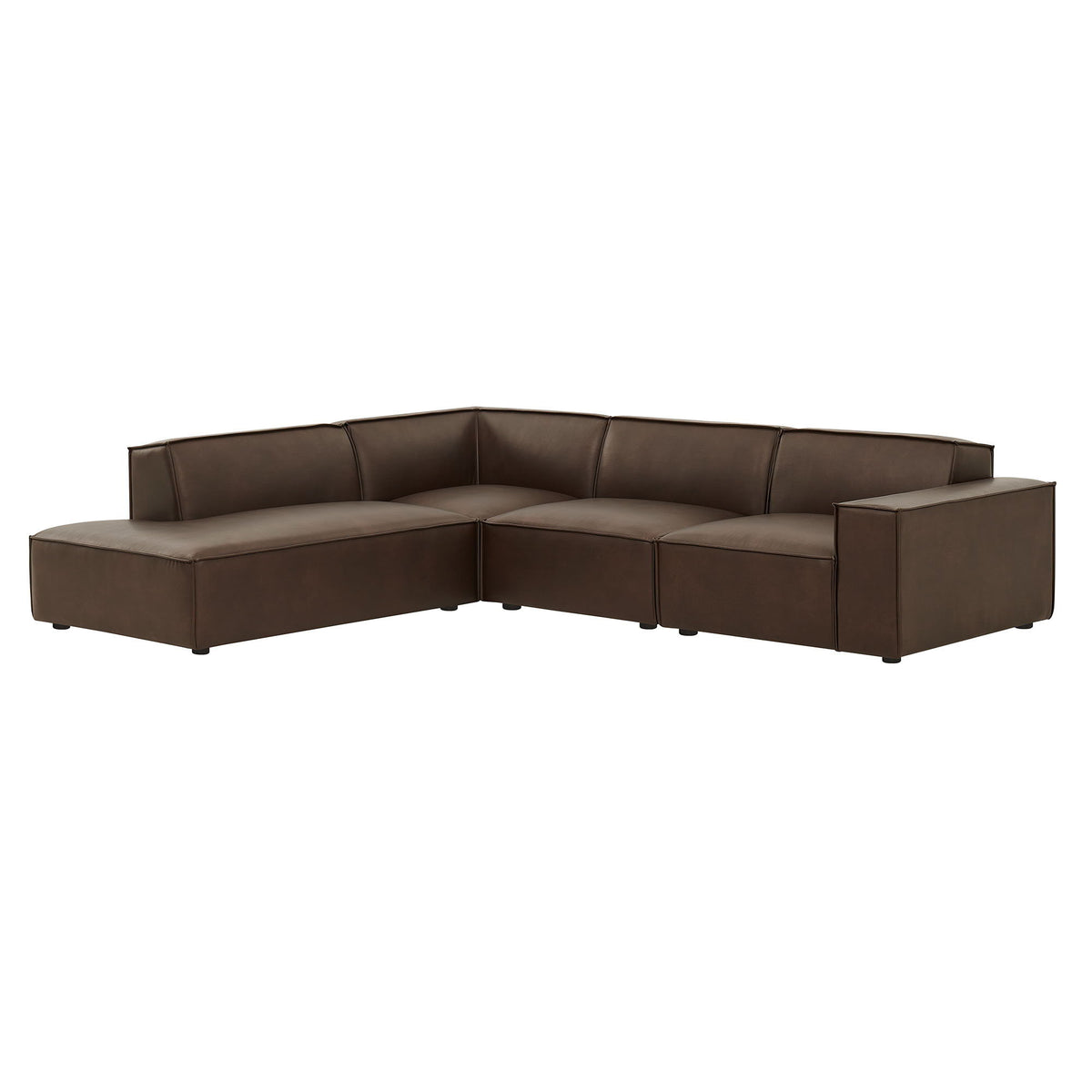 Restore 4-Piece Vegan Leather Modular L-Shaped Sofa by Modway