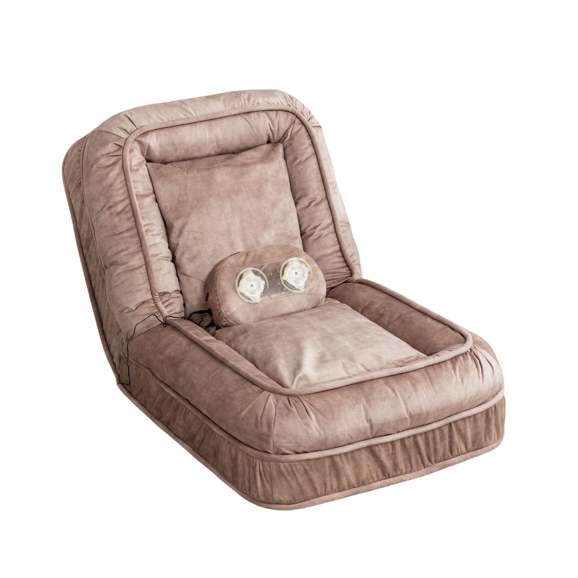 Upholstered Human Dog Bed And Pets, Bean Bag Floor Sofa With Massage Pillow, 5 Adjustable Positions & 2 Soft Pillows