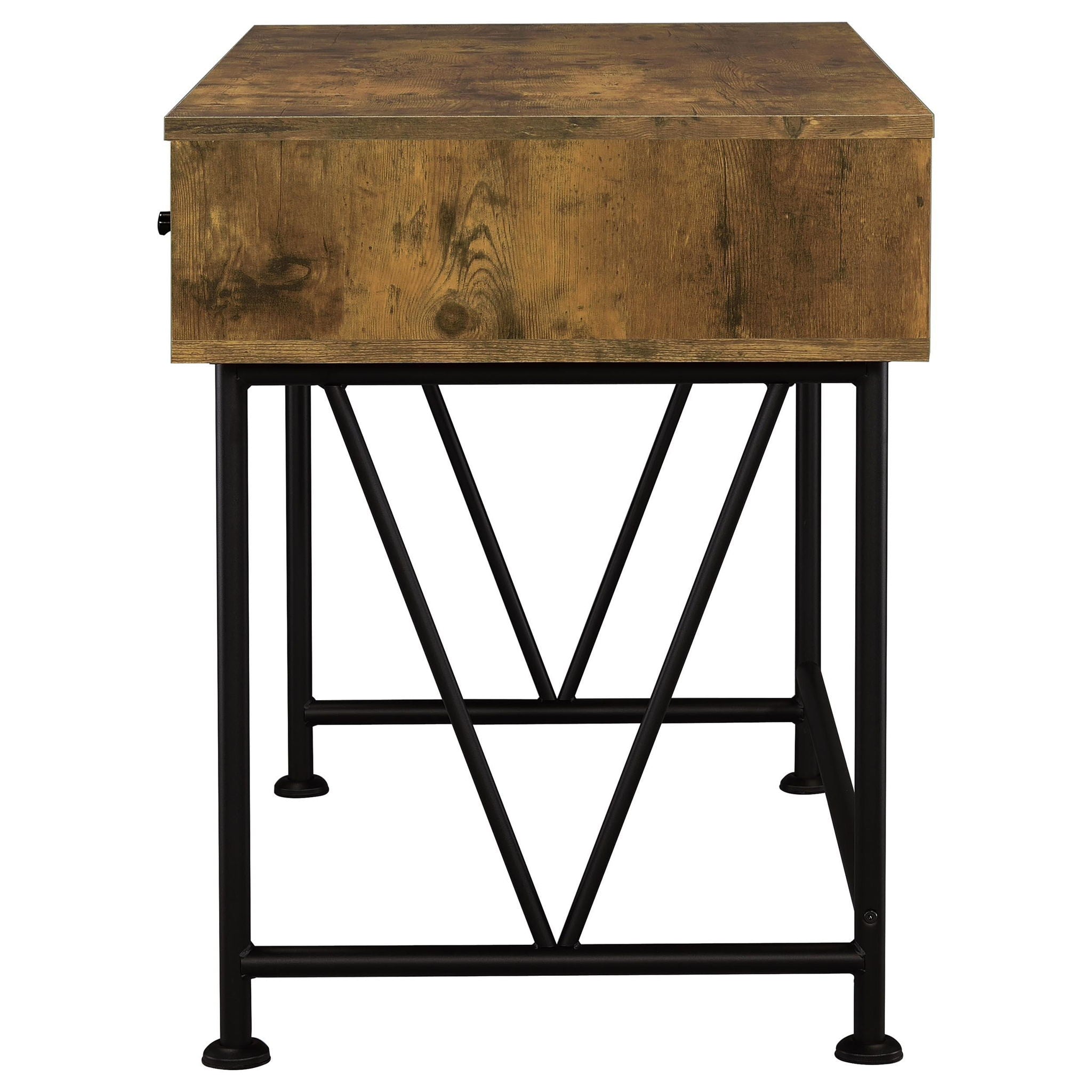 Analiese 2-piece Computer Desk Bookcase Set Rustic Nutmeg