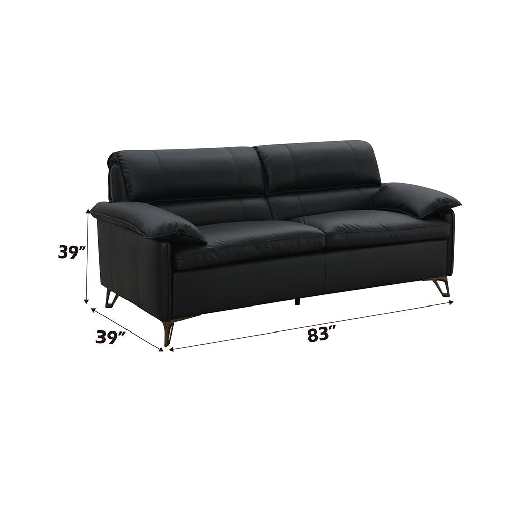 Eilene - Loveseat - Black Top Grain Leather