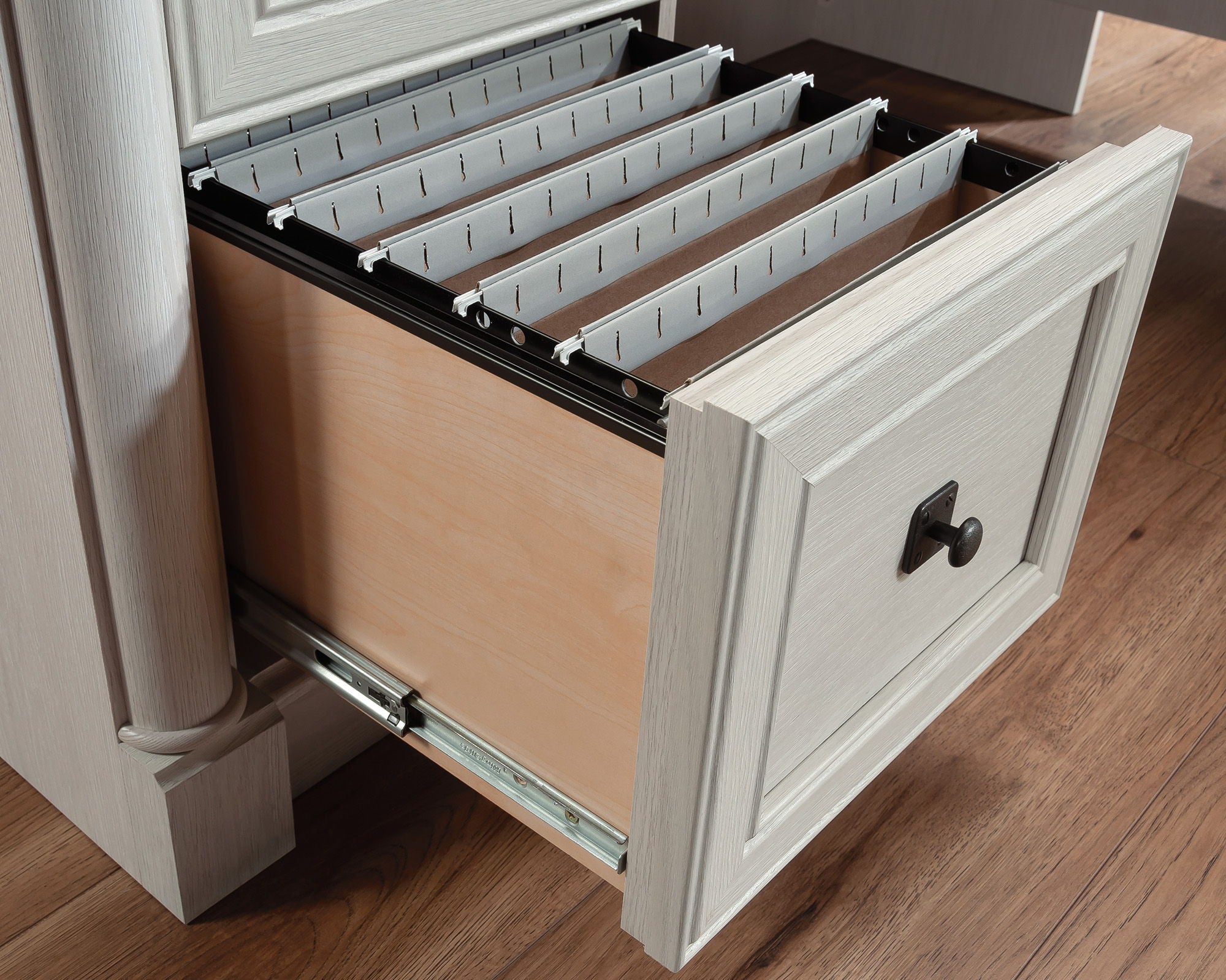 L-Shaped Home Office Desk in Glacier Oak