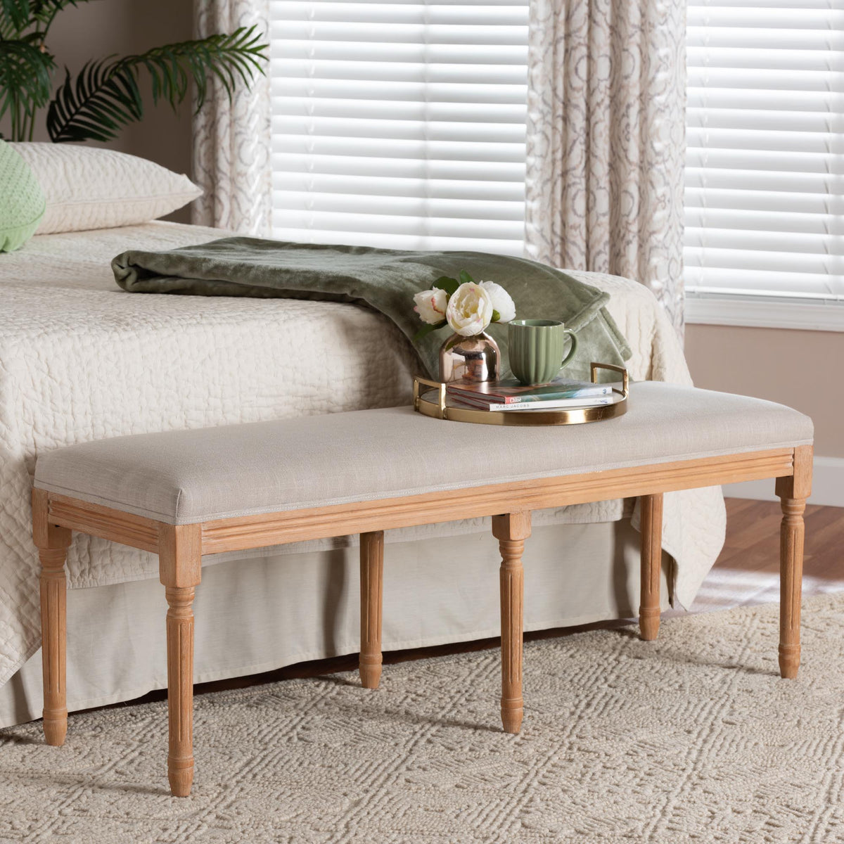 Clairette Wood Traditional French Bench
