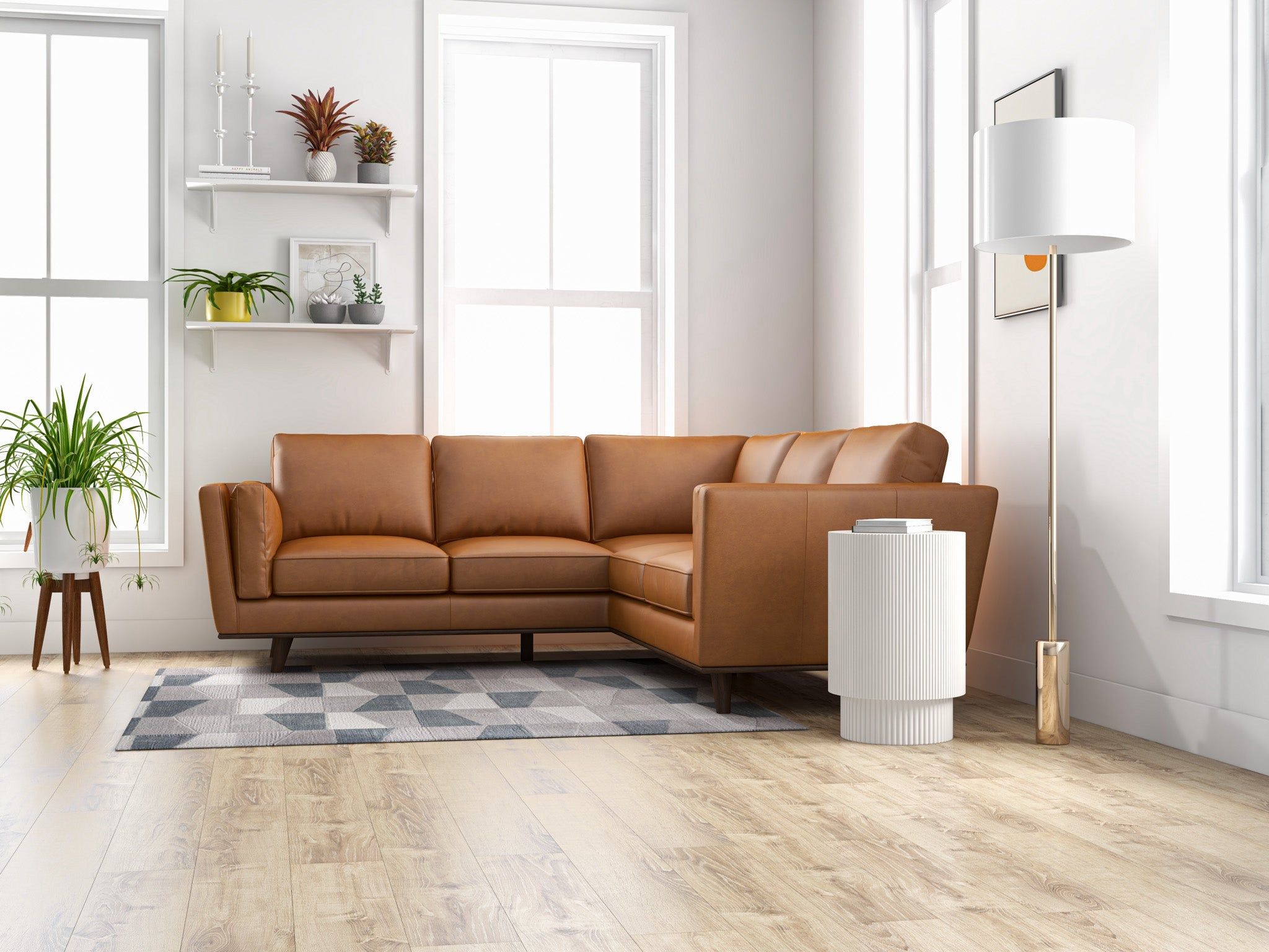 Erman - Corner Sofa - Tan