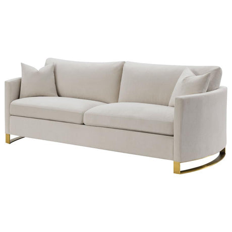 Corliss - Upholstered Arched Arm Sofa - Beige