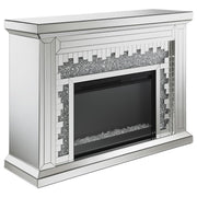 Coaster Fine Furniture Gilmore - Mirrored Freestanding Electric Fireplace - Silver | Meri Furniture