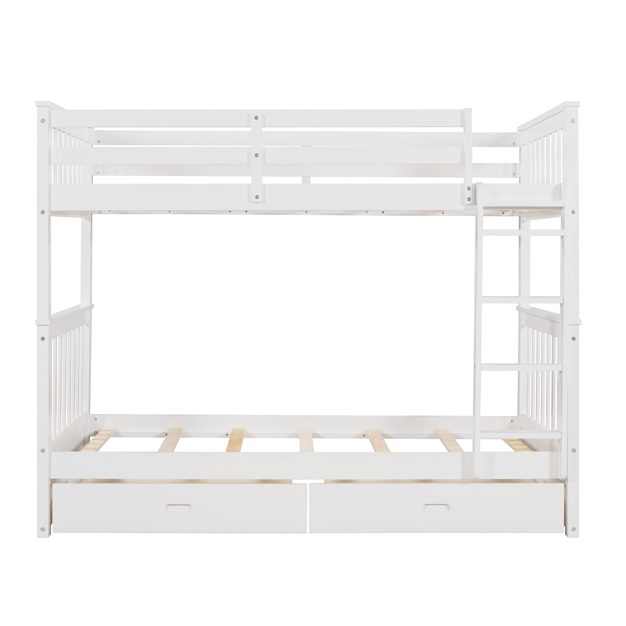 Bunk Bed With Ladders And 2 Storage Drawers