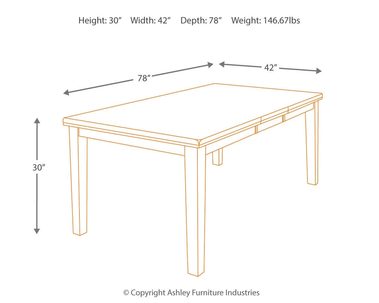 Signature Design by Ashley® Ralene - Medium Brown - Rectangular Dining Room Butterfly Extension Table | Meri Furniture