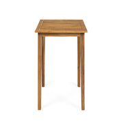 Outdoor Minimalist Acacia Wood Square Bar Table