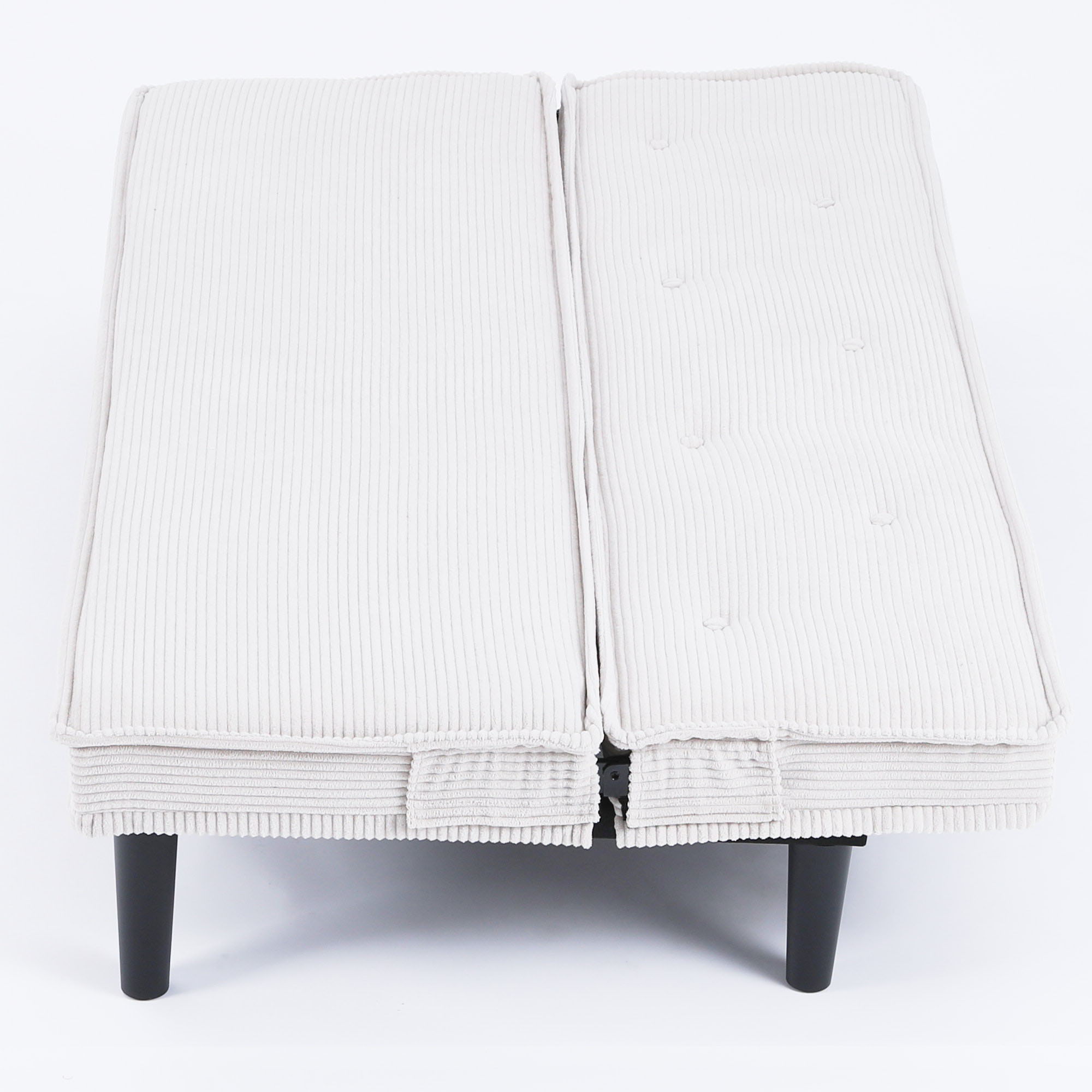 Versatile Corduroy Sofa Bed With Solid Wood Frame