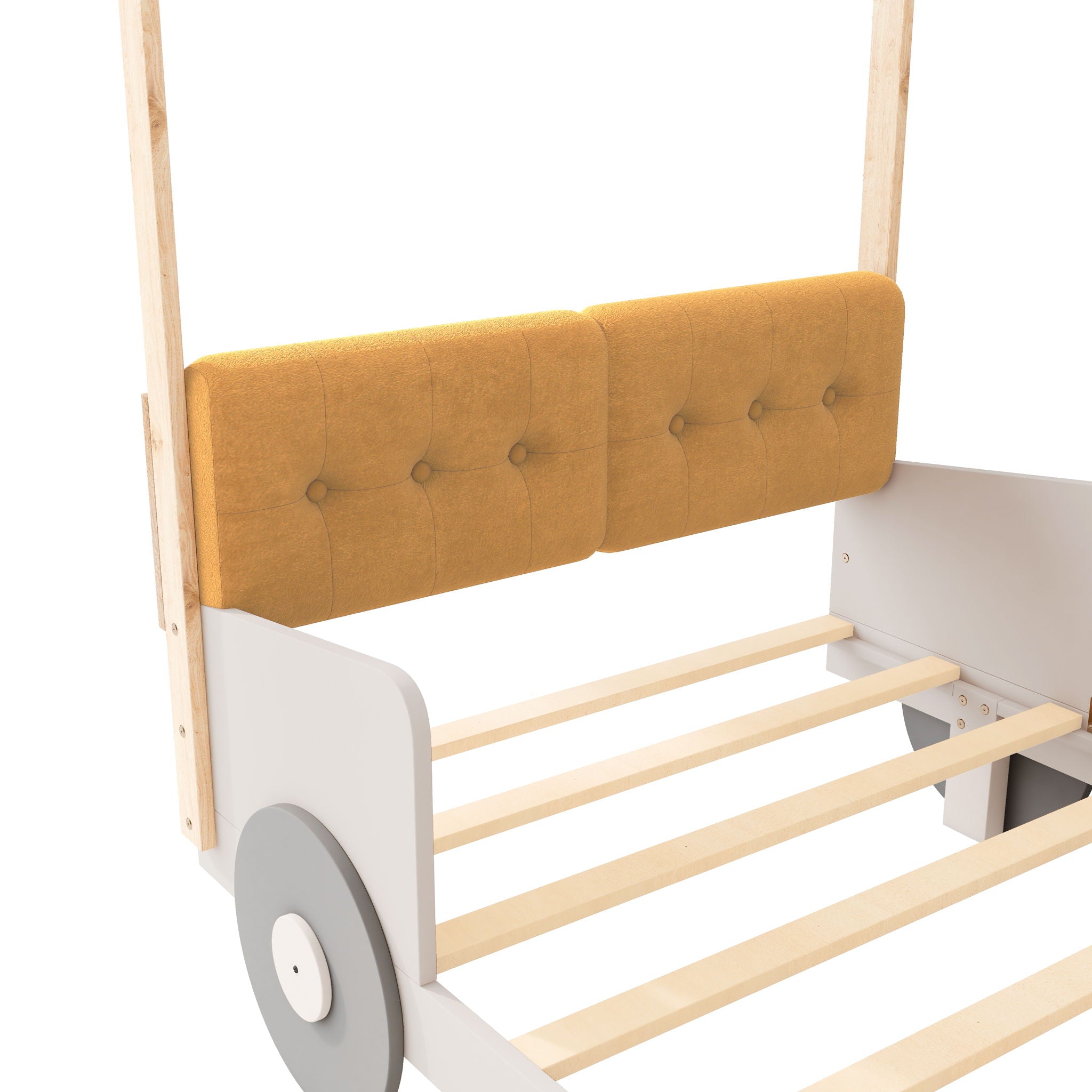 Car Bed With Pillow, Ceiling Cloth And LED