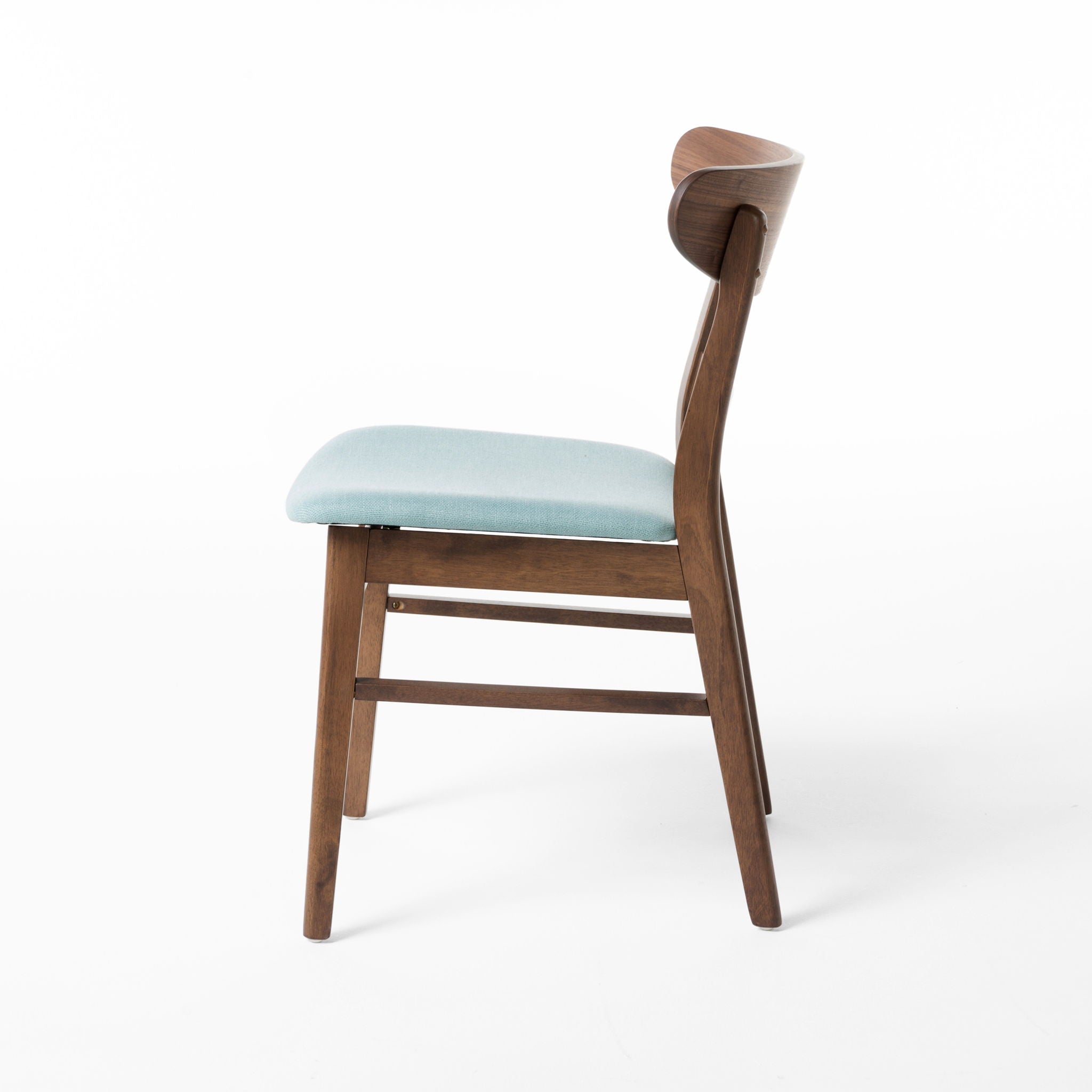 Mid Century Dining Chairs With Cushioned Seats And Wood Frame (Set of 2)