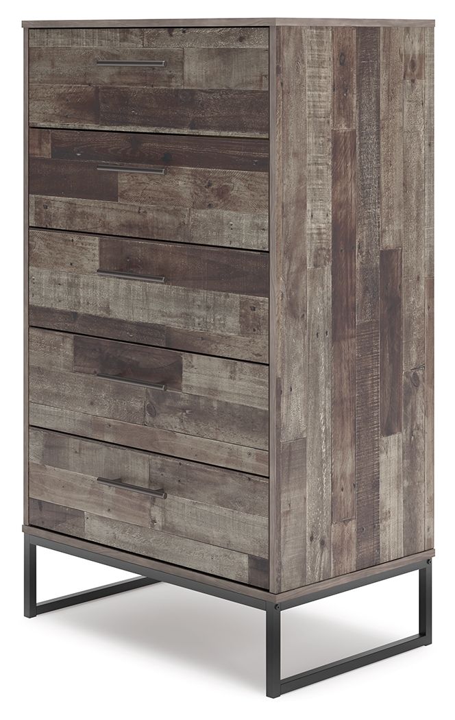 Signature Design by Ashley® Neilsville - Black / Gray - Five Drawer Chest | Meri Furniture