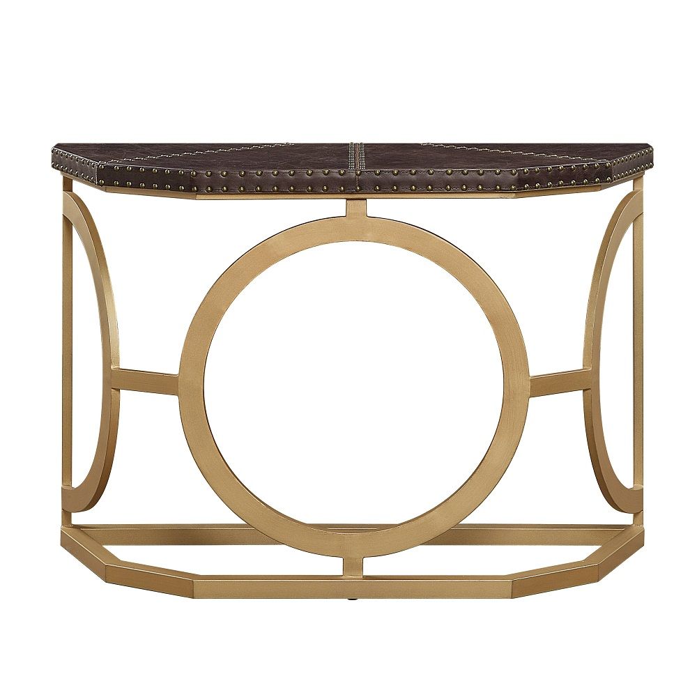 ACME Solara - Console Table - Brown & Gold | Meri Furniture