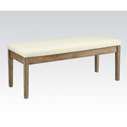 ACME Claudia - Bench - Beige Linen & Salvage Brown | Meri Furniture
