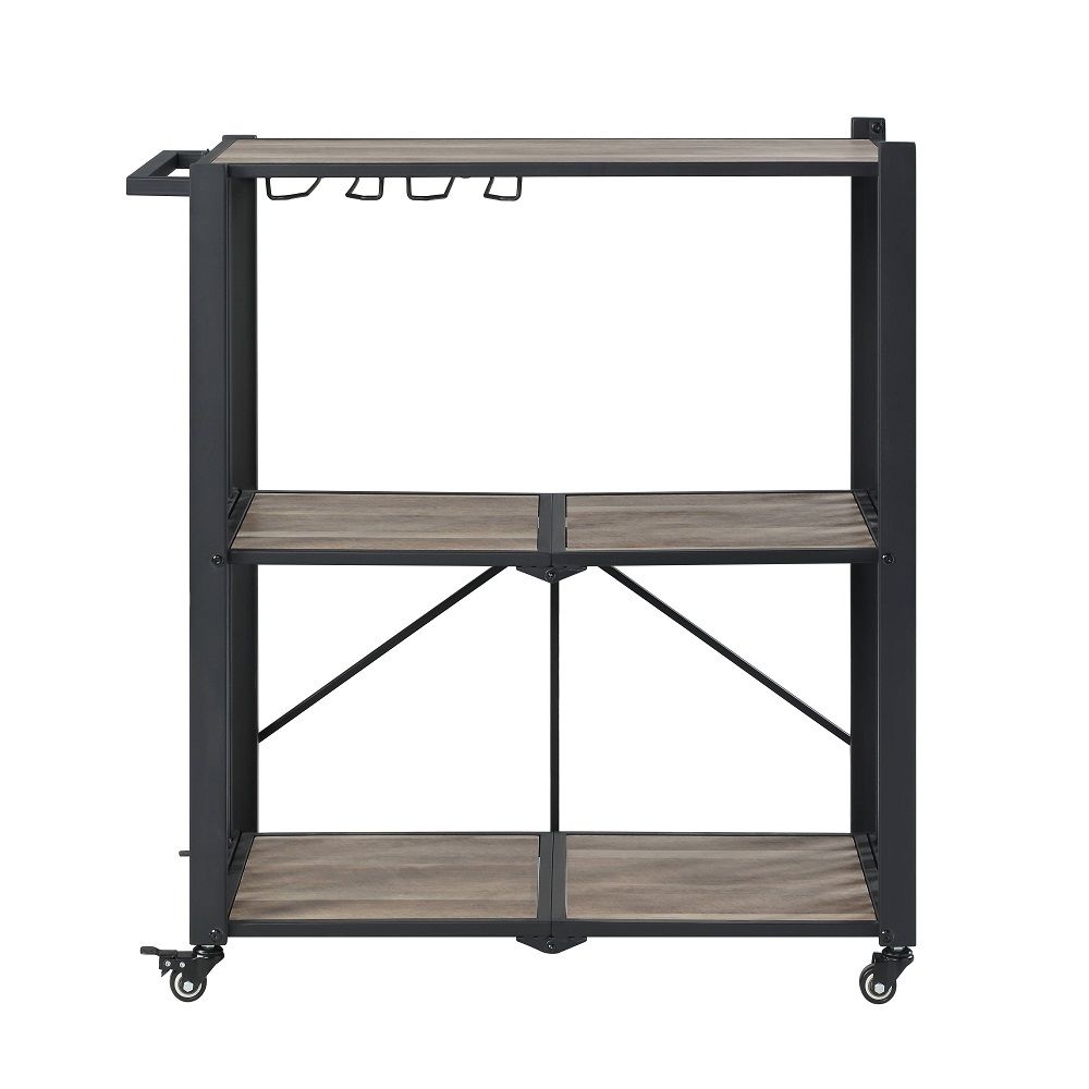 ACME Zudora - Folding Serving Cart - Black | Meri Furniture