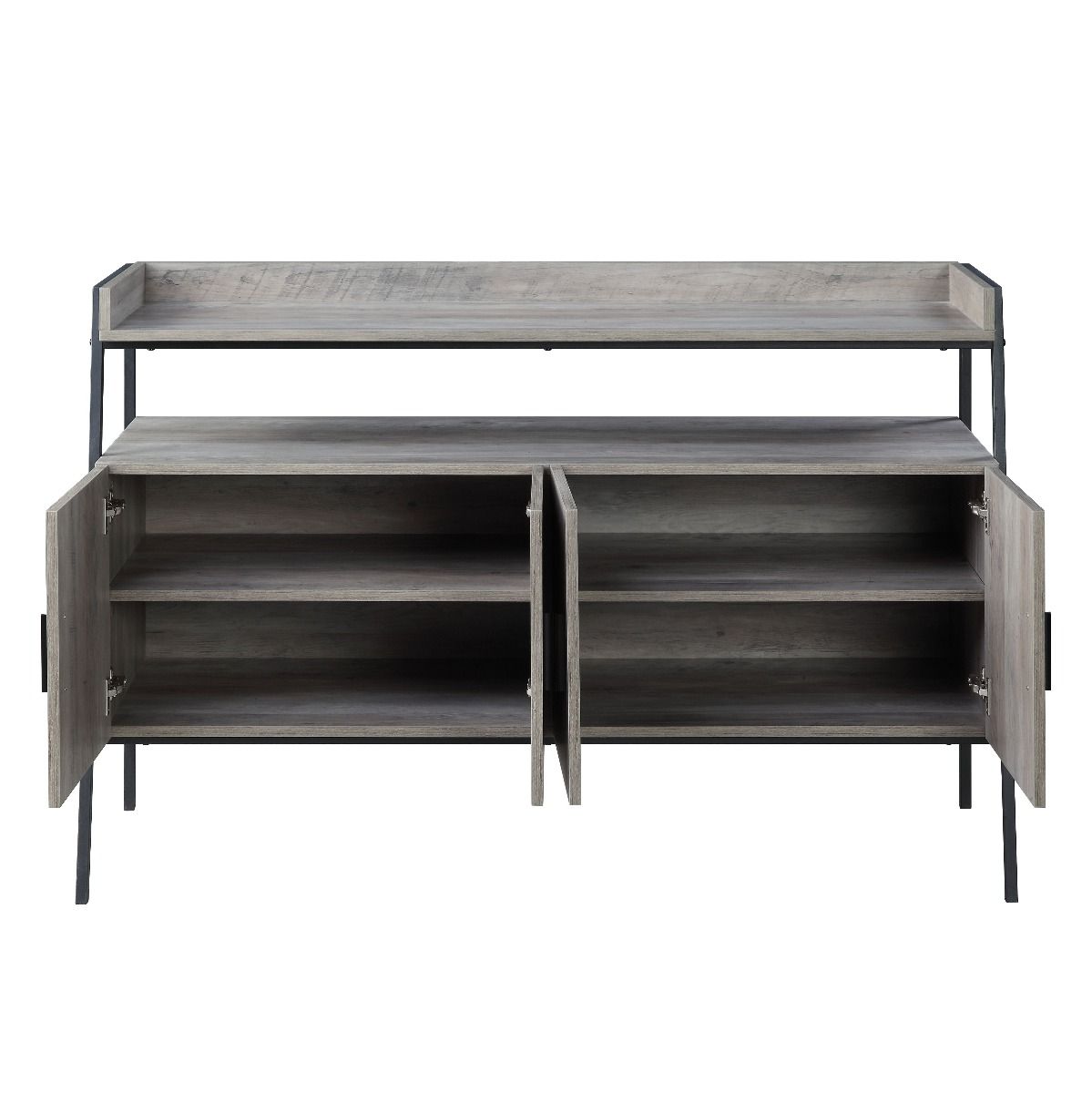 ACME Samiya - TV Stand - Gray Oak & Black Finish | Meri Furniture